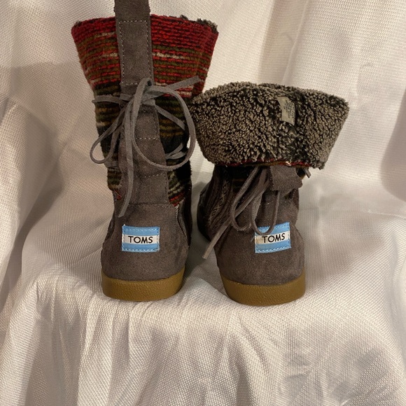 TOMS Faux fur lined roll down ankle booties women’s size 7 - Picture 6 of 13